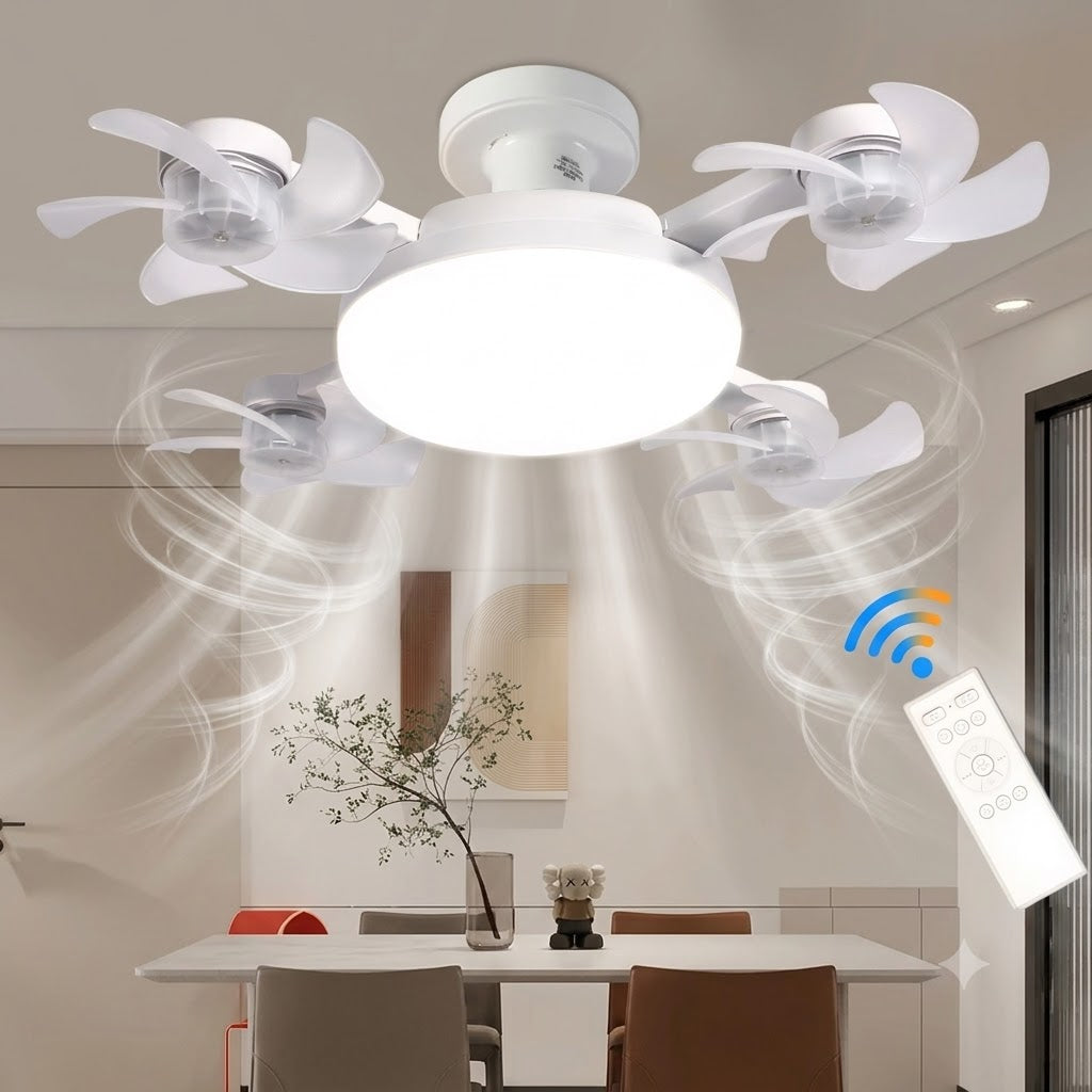 Ventilator de tavan 2 in 1 cu lumina LED si telecomanda