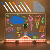 Tableta LED Magica 30x20 cm + 7 Markere colorate + Laveta de sters