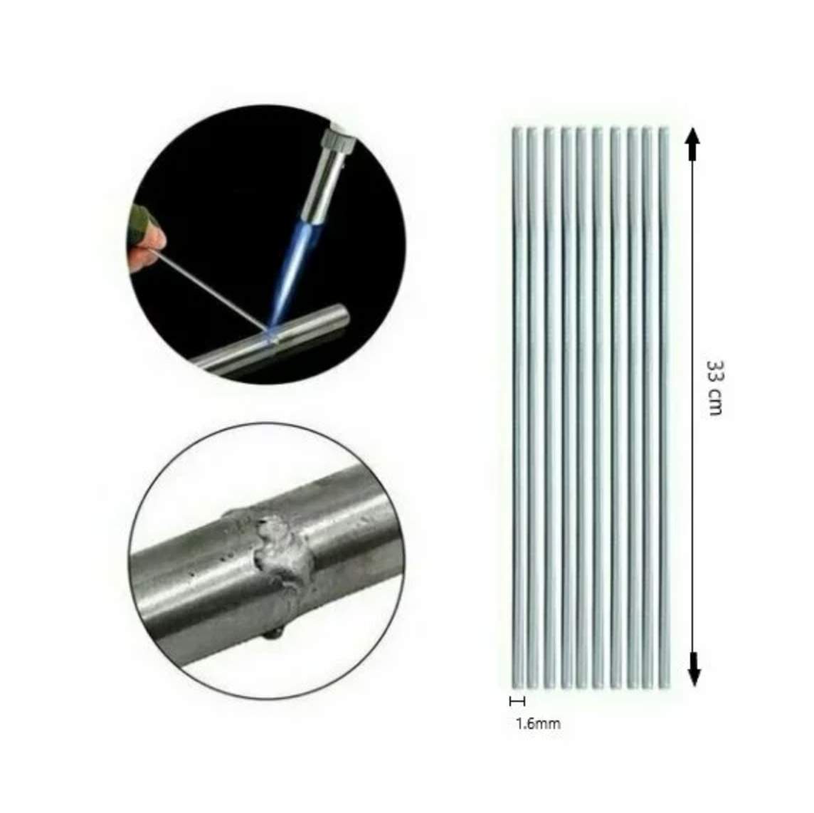 Set de 10 buc tije tip electrod pentru sudura (fara aparat de sudura)
